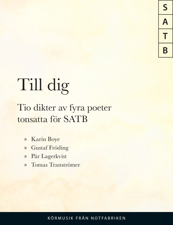 Till Dig : 10 dikter av 4 poeter SATB Online now